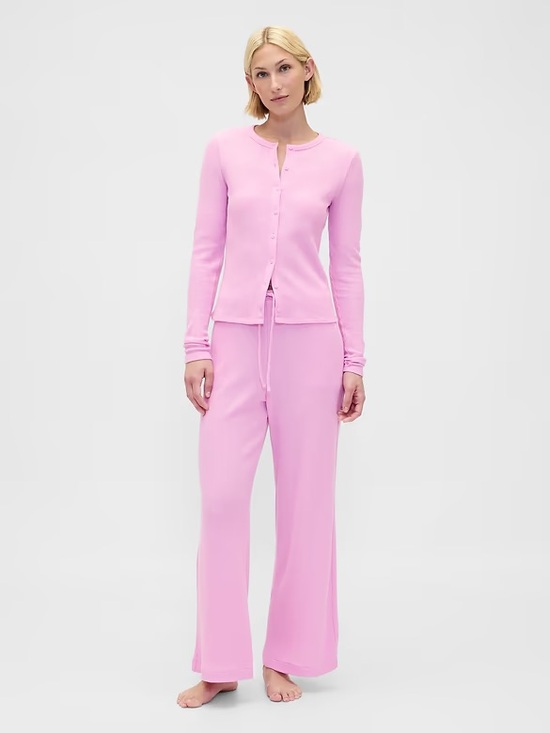 GAP Other - GAP Waffle Wide-Leg PJ Pant In Sugar Pink Size Medium